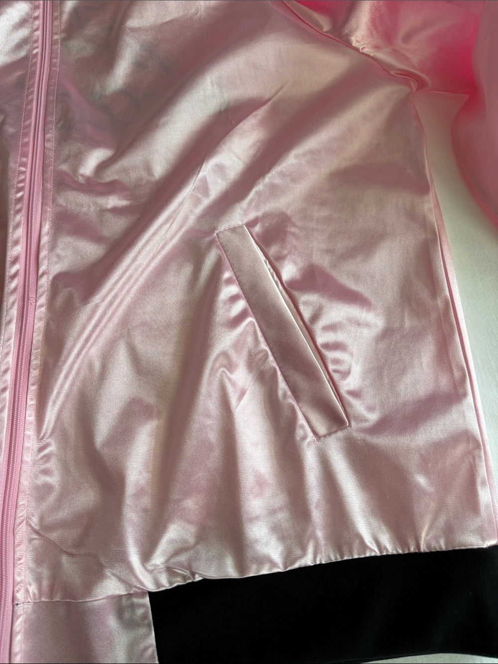 Ladies Pink Ladies Costume Bomber Jacket with Black Trim & Accessories - Picture 6 of 9
